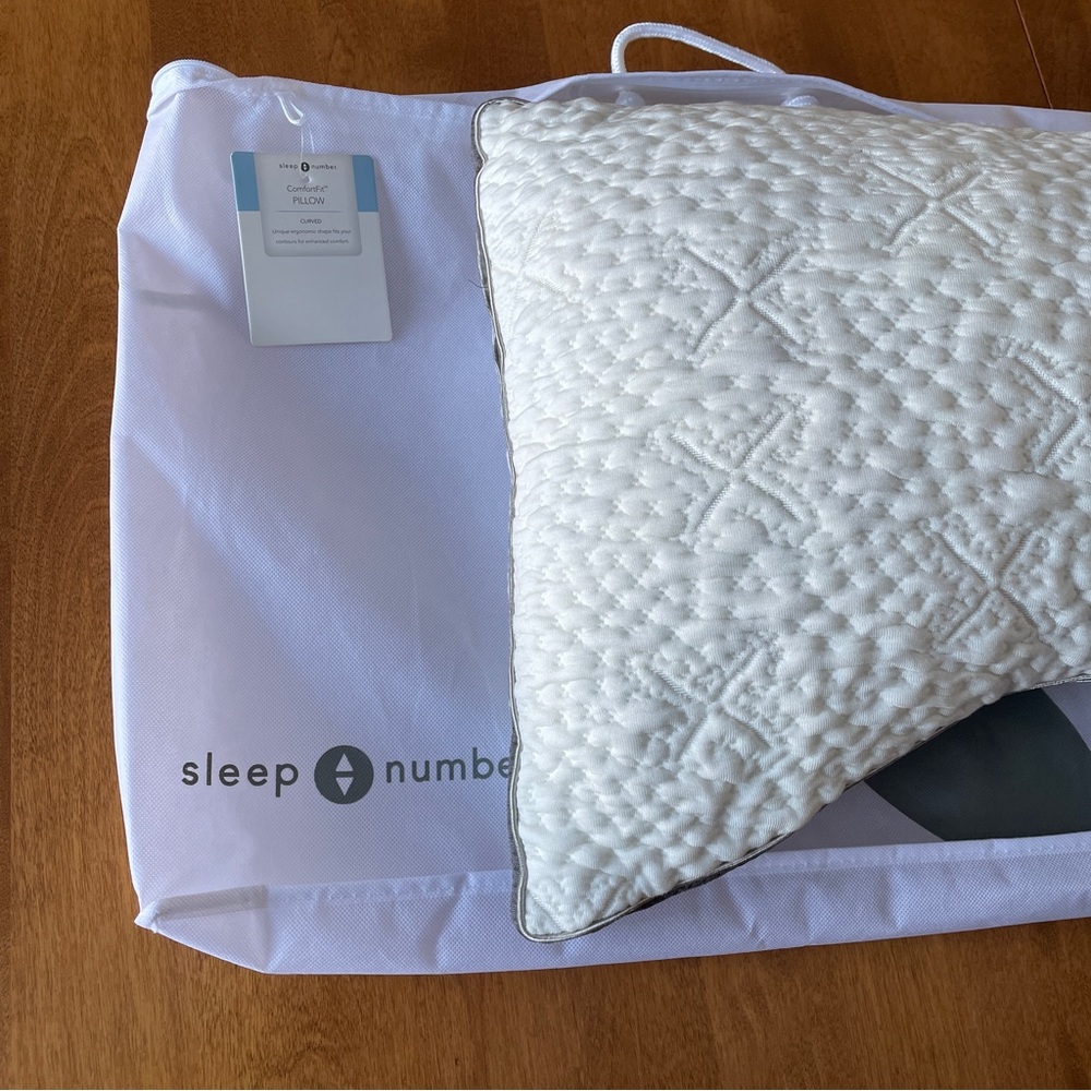 Sleep Number Comfortfit Pillow, Standard Size, Curved For Side & Back Sleepers